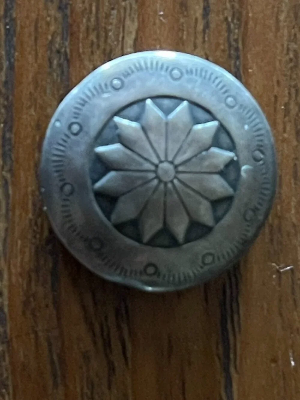 Vintage Stamped Native American Navajo Sterling Silver Concho Button Covers